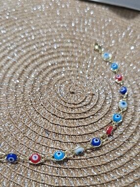 Gold-Tone Multicolor Evil Eye Bracelet - Women Jewelry